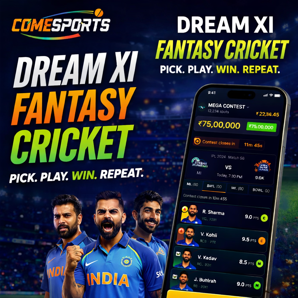Come Sports fantasy cricket challenge visual